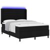 vidaXL Letto a Sorgente LED con materasso Nero 140 x 190 cm Tessuto