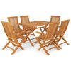 vidaXL Set da Pranzo da Giardino 7 pz in Legno Massello di Teak