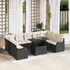 vidaXL Set Divano da Giardino 10 pcs Nero Rattan in Polipropilene