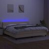 vidaXL Letto a Molle Materasso e LED bianco 200x200cm in Tessuto