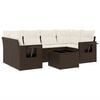 vidaXL Set Divani da Giardino 7 pz con Cuscini Marrone in Polyrattan