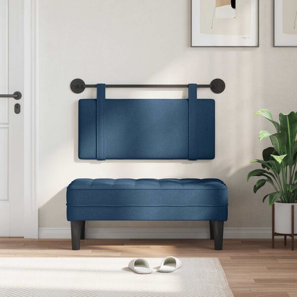 vidaXL Testata appesa Montaggio a parete Blu 100 x 55 x 5 cm Tessuto