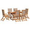 vidaXL Set Pranzo da Giardino 7pz Legno Massello di Acacia e Textilene