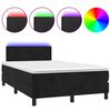 vidaXL Letto a Molle con Materasso e LED Nero 120x190 cm in Velluto