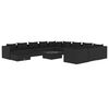 vidaXL Set Divani da Giardino 13 pz con Cuscini in Polyrattan Nero