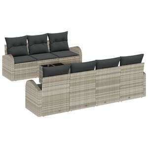 vidaXL Set Divano da Giardino Grigio chiaro 55 x 55 x 37 cm polyrattan