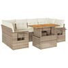 vidaXL Set Divani da Giardino 7 pz con Cuscini Beige in Polyrattan
