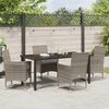 vidaXL Set da Pranzo per Giardino con cuscino 5 pcs Grigio polyrattan