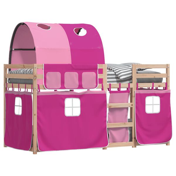 vidaXL Letto a Castello senza Materasso Rosa 75x190 cm Legno di Pino