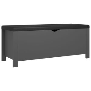 vidaXL Contenitore con Cuscino Grigio 105x40x45cm Legno Multistrato