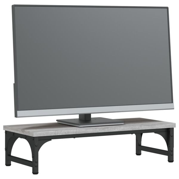 vidaXL Supporto per Monitor Grigio Sonoma 55x23x14cm Legno Multistrato