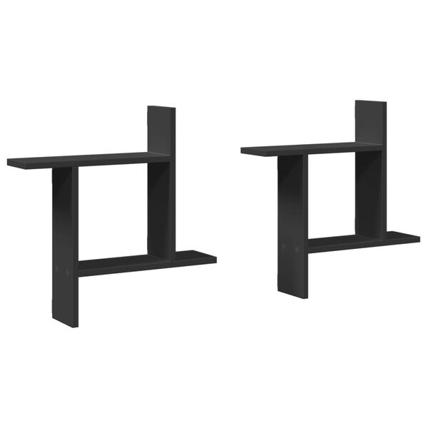 vidaXL Mensole da Parete 2pz Nere 50x12x50 cm in Truciolato