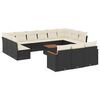 vidaXL Set Divani da Giardino 14pz con Cuscini in Polyrattan Nero