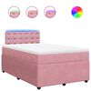 vidaXL Giroletto a Molle con Materasso Rosa 120x190 cm in Velluto
