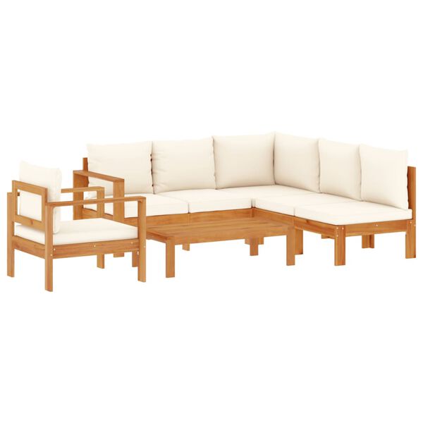 vidaXL Set Divano da Giardino 5 pz con Cuscini Legno Massello Acacia