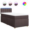 vidaXL Giroletto a Molle con Materasso Marrone Scuro 90x190cm Tessuto