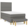 vidaXL Giroletto a Molle con Materasso Grigio Scuro 90x190 cm Tessuto