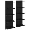 vidaXL Scaffale da parete 2 pz Rovere Nero 30 x 15 x 100 cm
