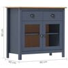 vidaXL Credenza Hill Grigia 90x40x80 cm in Legno Massello di Pino