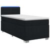 vidaXL Letto con Box Spring, Materasso e LED Nero 90 x 200 cm Tessuto