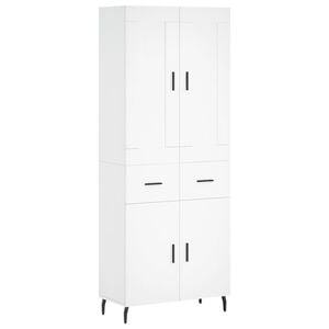 vidaXL Credenza Bianca 69,5x34x180 cm in Legno Multistrato