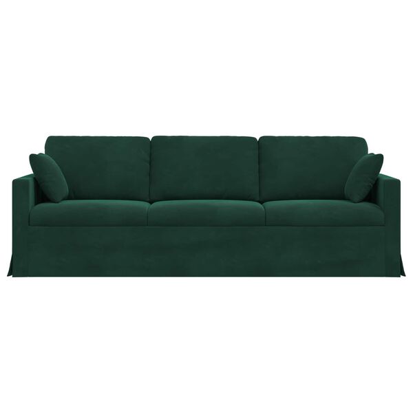 vidaXL Divano Verde Scuro 228 x 78 x 80 cm Velluto
