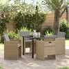 vidaXL Set da Pranzo per Giardino 5 pcs Beige polyrattan