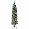 vidaXL Albero di Natale Artificiale Sottile Verde e Bianco 240 cm
