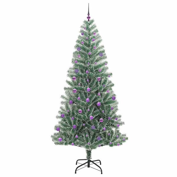 vidaXL Albero di Natale Artificiale Imbiancato con Luci LED 240 cm