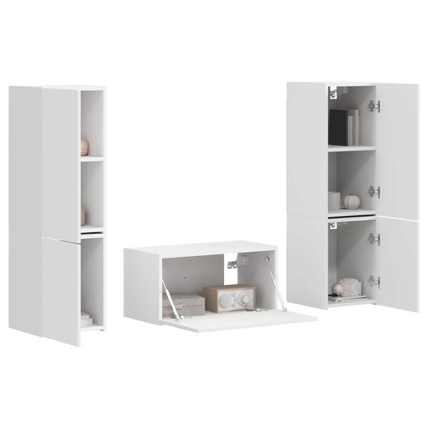 vidaXL Set mobile TV 5 pcs Bianco Legno multistrato