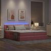 vidaXL Letto con luci a strisce a LED Rosa 180 x 200 cm Velluto