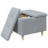 vidaXL Pouf contenitore Grigio chiaro 60 x 60 x 45 cm Tessuto