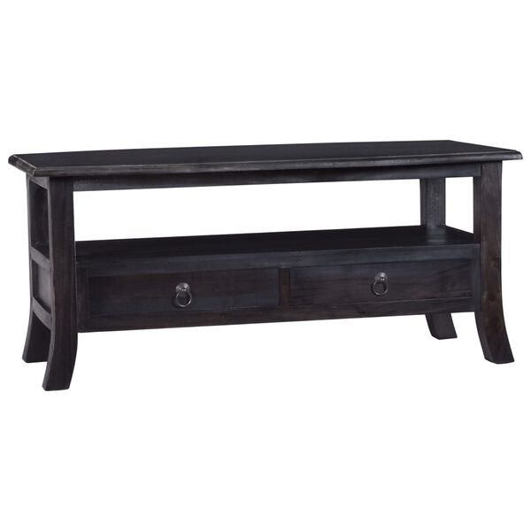 vidaXL Tavolino Salotto Nero 90x50x40 cm in Legno Massello di Mogano