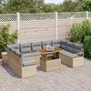 vidaXL Set Divano da Giardino 10 pcs Beige Poly Rattan
