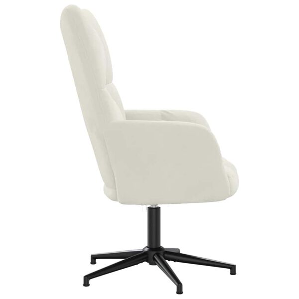 vidaXL Sedia Relax Bianco Crema Velluto