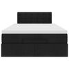 vidaXL Pouf Letto con Materasso Nero 120x200 cm in Tessuto