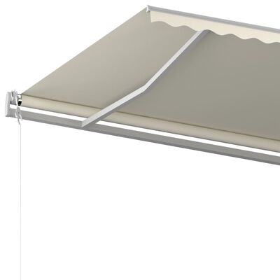 vidaXL Tenda da Sole Retrattile Manuale con Pali 5x3,5 m Crema