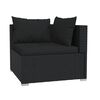 vidaXL Set Divani da Giardino 9 pz con Cuscini in Polyrattan Nero