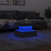 vidaXL Tavolino da Salotto con Luci LED Grigio Sonoma 50x50x40 cm