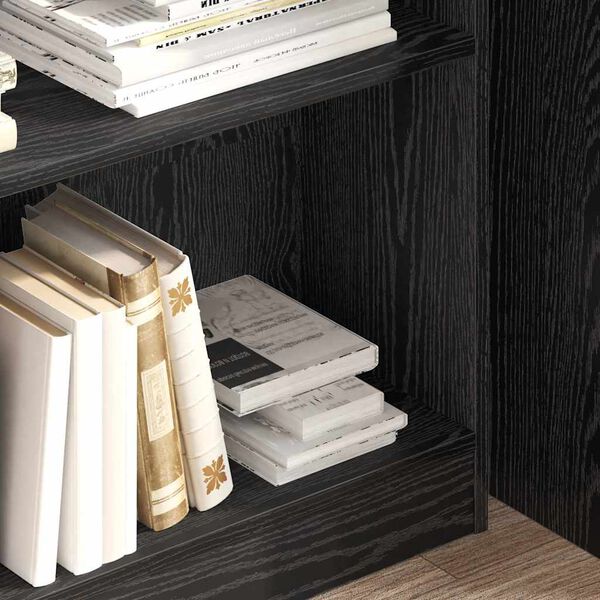 vidaXL Libreria Rovere Nero 80 x 24 x 109 cm Legno multistrato