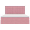 vidaXL Letto con contenitore e materasso Rosa 160 x 200 cm Velluto