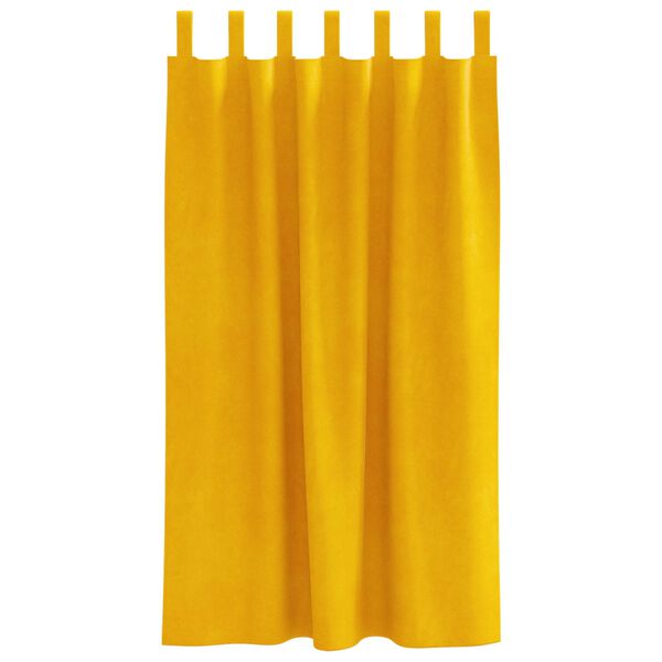 vidaXL Tende oscuranti 2 pcs Giallo senape 140 x 175 cm Velluto