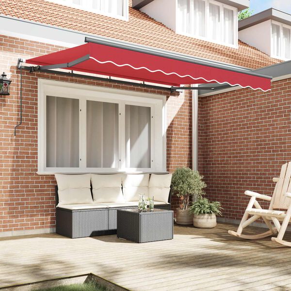 vidaXL Tenda Retrattile Rosso 350 x 200 cm Tessuto