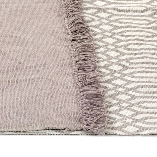 vidaXL Tappeto Kilim in Cotone 120x180 cm con Motivi Grigio Talpa