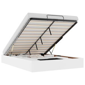 vidaXL Struttura Letto Pouf senza Materasso Bianco 140x190 cm Similpelle