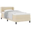 vidaXL Letto a molle con testiera Crema 100 x 200 cm Tessuto