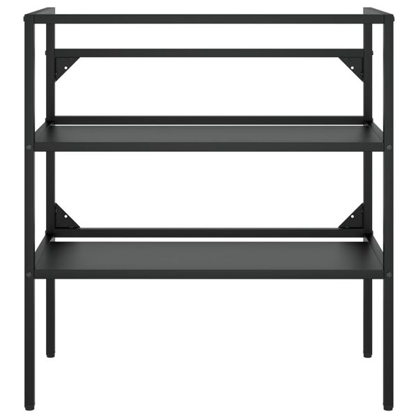 vidaXL Telaio per Lavabo da Bagno con Lavabo Integrato Nero in Ferro