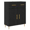vidaXL Credenza Rovere Nero 69,5 x 34 x 180 cm Legno multistrato