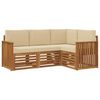 vidaXL Set di divani da esterno 4 pz Naturale e Beige Poliestere