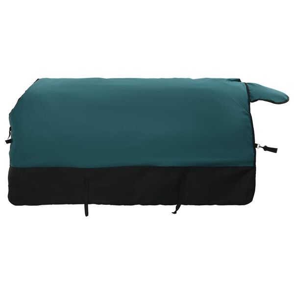 vidaXL Coperta per Cavalli Verde Scuro e Nero 75 cm Poliestere